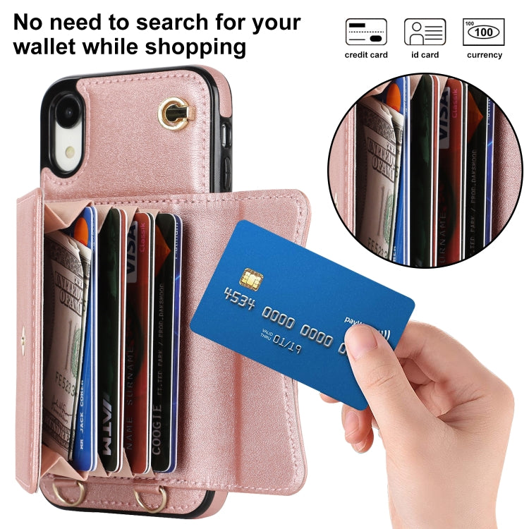 For iPhone XR RFID Card Slot Phone Case with Long Lanyard