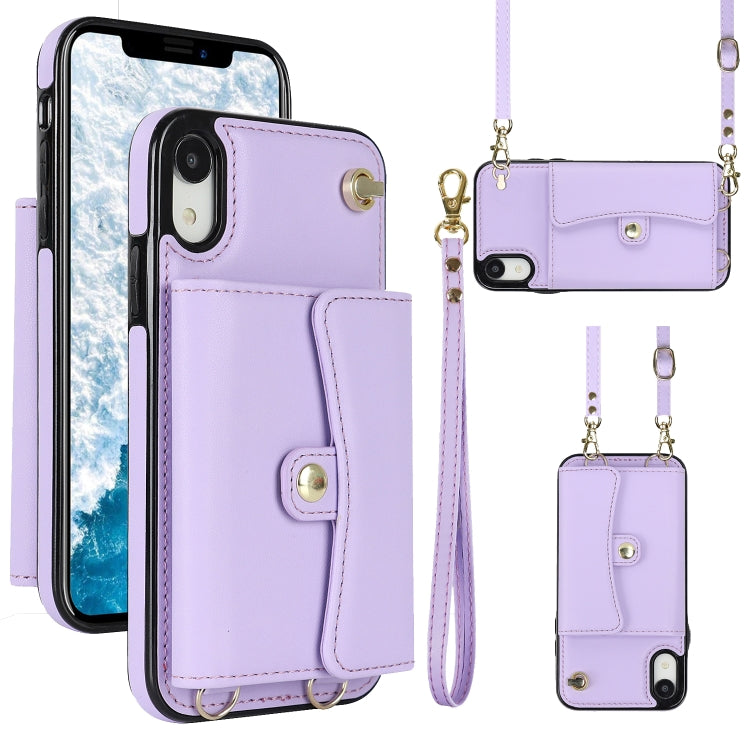 For iPhone XR RFID Card Slot Phone Case with Long Lanyard