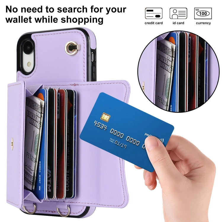For iPhone XR RFID Card Slot Phone Case with Long Lanyard