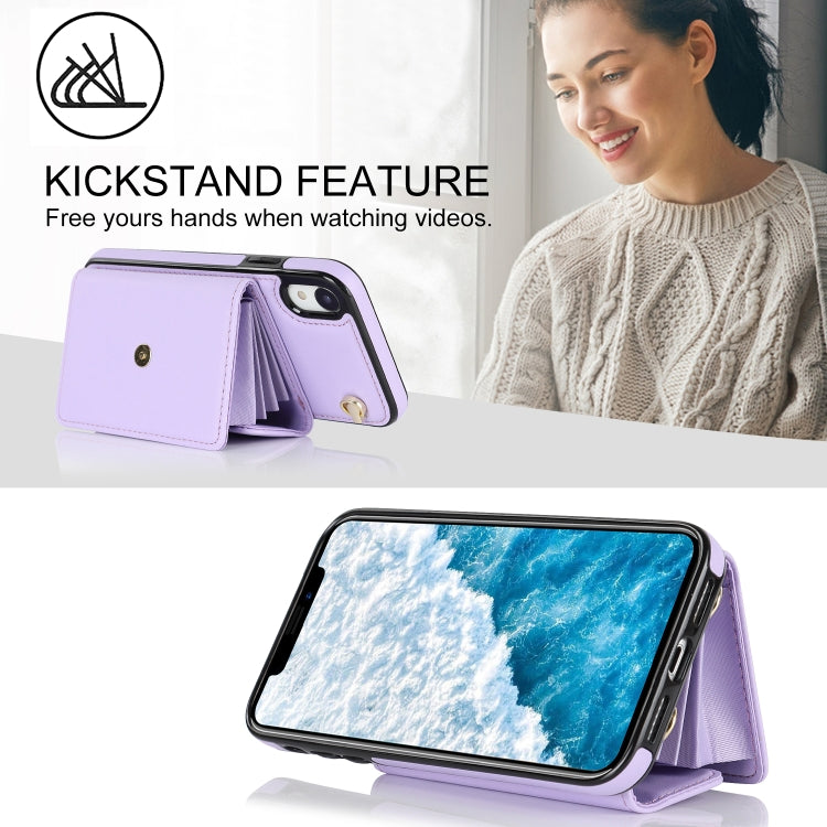 For iPhone XR RFID Card Slot Phone Case with Long Lanyard