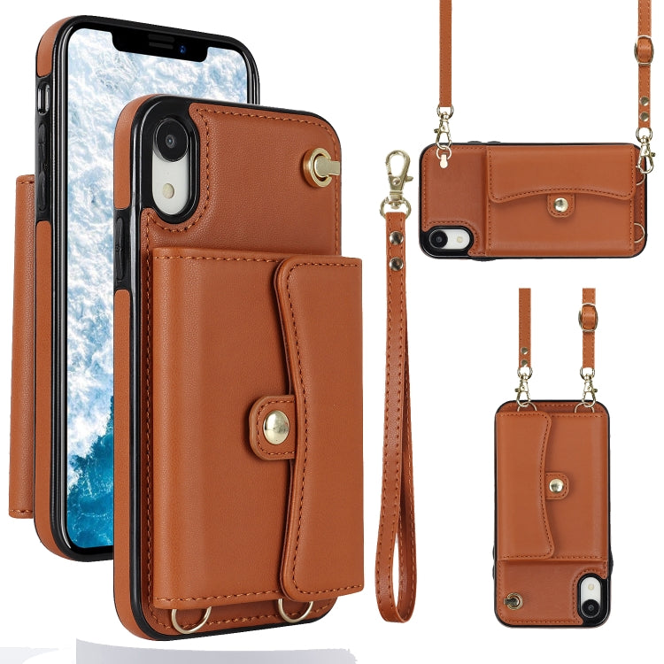 For iPhone XR RFID Card Slot Phone Case with Long Lanyard