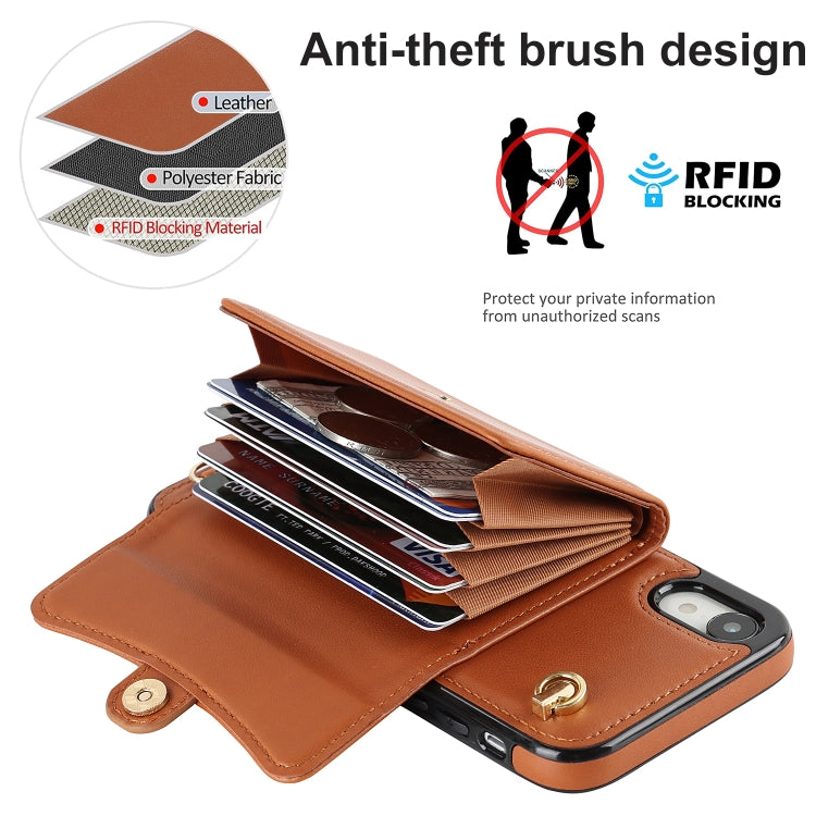 For iPhone XR RFID Card Slot Phone Case with Long Lanyard