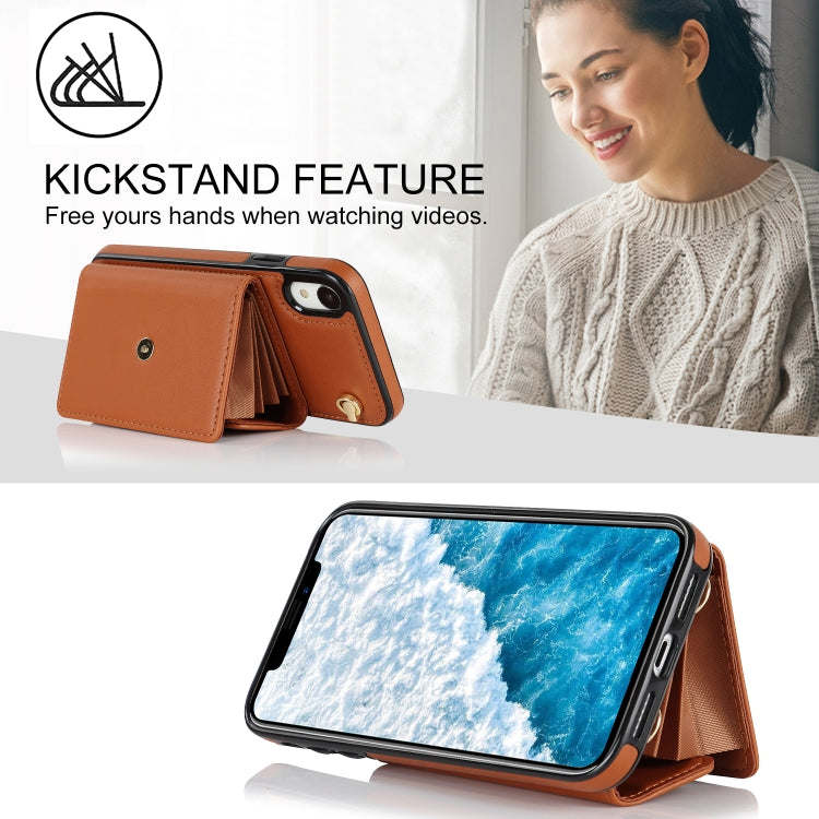 For iPhone XR RFID Card Slot Phone Case with Long Lanyard