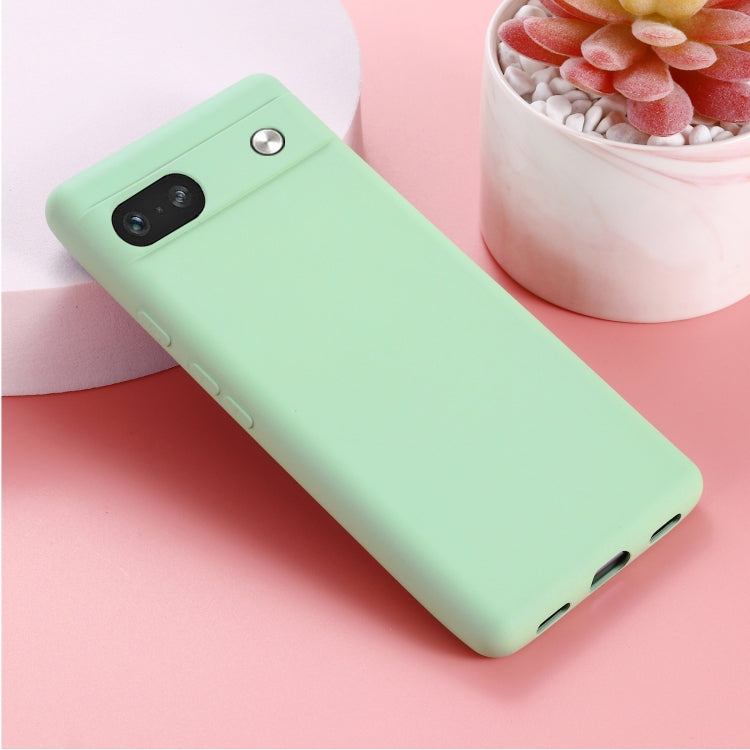 For Google Pixel 7a Pure Color Liquid Silicone Shockproof Phone Case