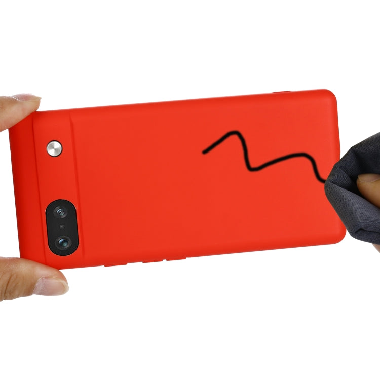 For Google Pixel 7a Pure Color Liquid Silicone Shockproof Phone Case