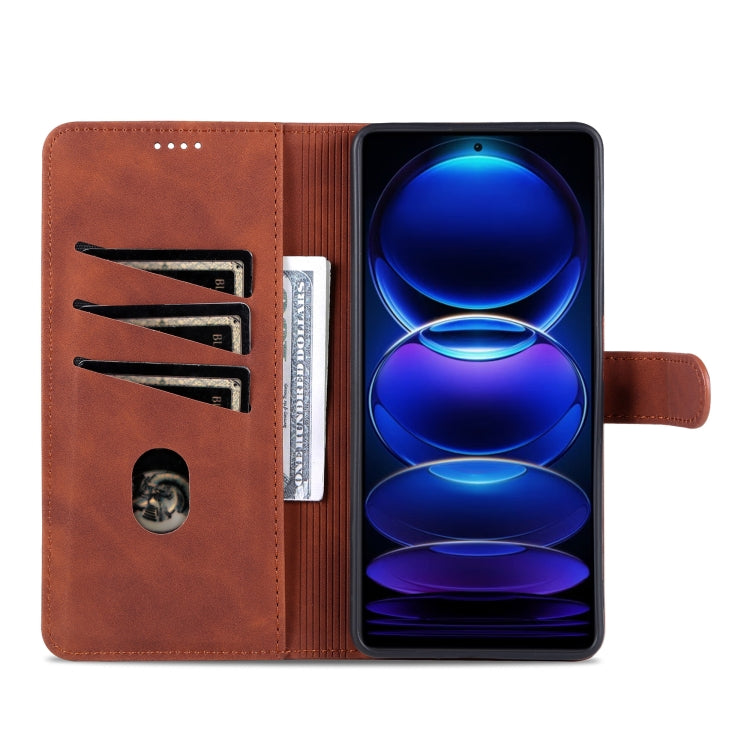 For Xiaomi Redmi Note 12 Pro+ 5G Global / China / Note 12 Explorer AZNS Skin Feel Calf Texture Flip Leather Phone Case