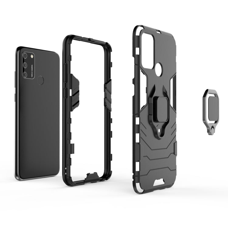 For Huawei Honor 9A PC + TPU Anti-fall Protective Case with Magnetic Ring Holder