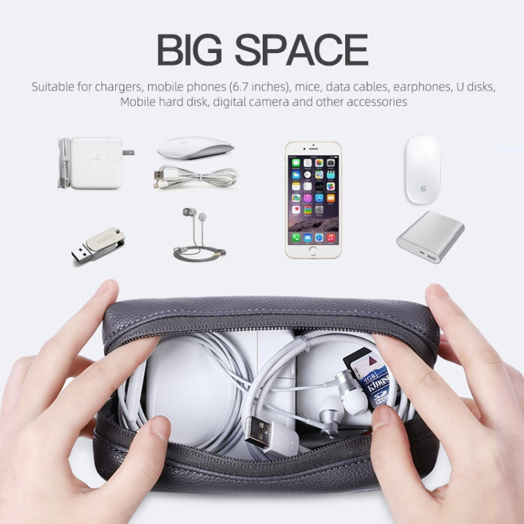 Leather Power Pack Charger Data Cable Mouse Digital Storage Bag