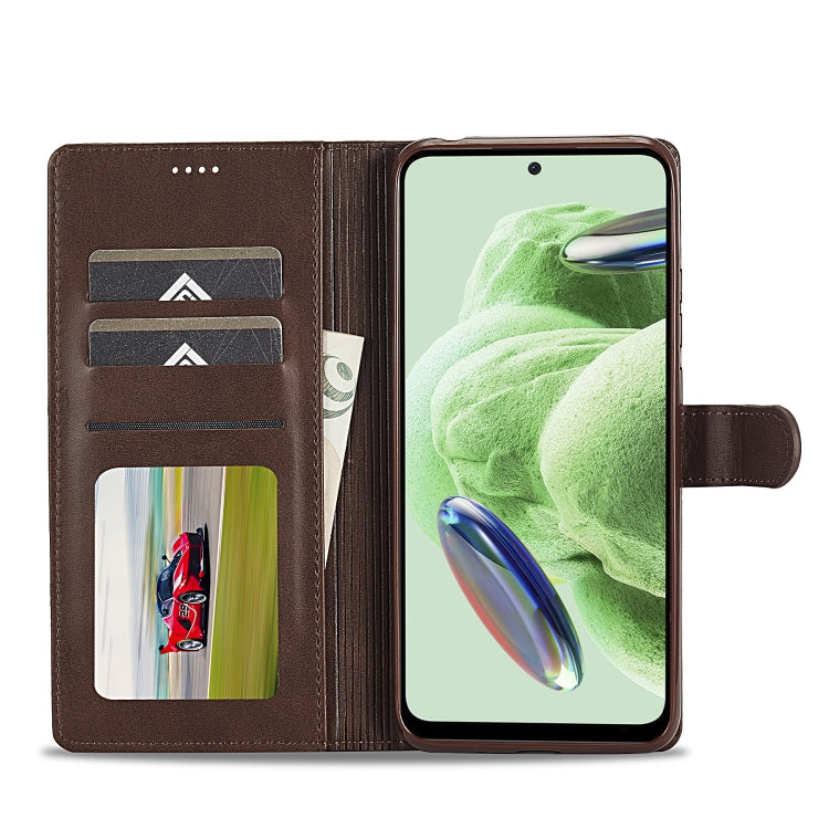 For Xiaomi Redmi Note 12 5G/Poco X5 LC.IMEEKE Calf Texture Horizontal Flip Leather Case