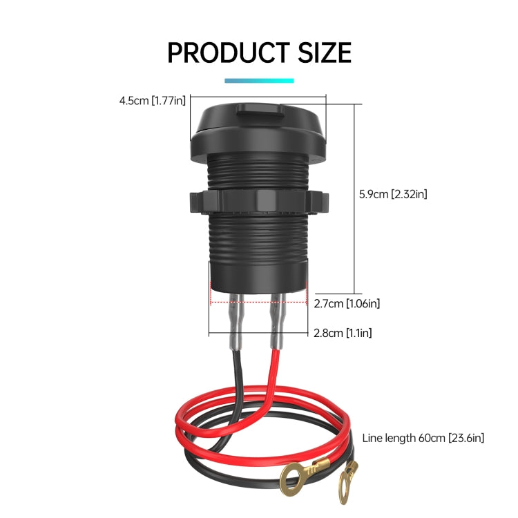ZH-1786A2 QC3.0 USB-A + Type-C Dual Interface Car Charger, Cable Length: 60cm