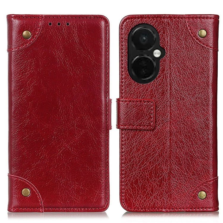 For OnePlus Nord CE 3 Lite Copper Buckle Nappa Texture Leather Phone Case