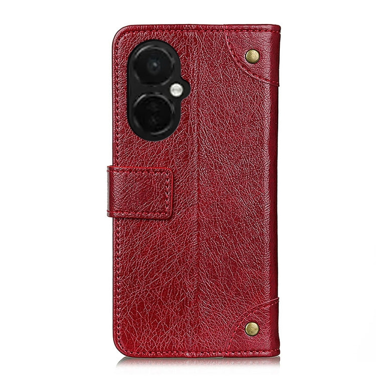 For OnePlus Nord CE 3 Lite Copper Buckle Nappa Texture Leather Phone Case