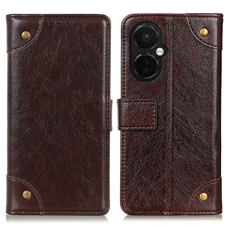 For OnePlus Nord CE 3 Lite Copper Buckle Nappa Texture Leather Phone Case