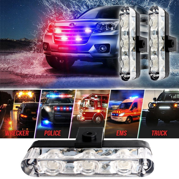 4 in 1 Car 12LEDs Grille Flash Lights Warning Lights with Wireless Remote Control, Color:Blue White
