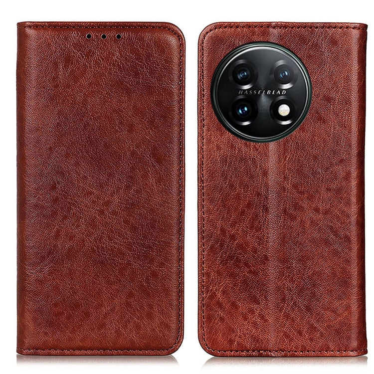 For OnePlus 11 5G Magnetic Crazy Horse Texture Leather Phone Case