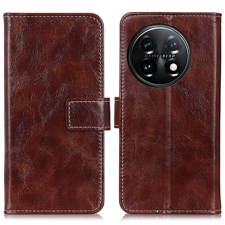 For OnePlus 11 5G Retro Crazy Horse Texture Leather Phone Case