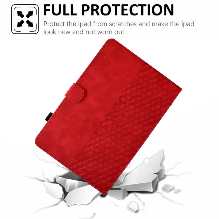For iPad mini 5 / 4 / 3 / 2 / 1 Rhombus Embossed Leather Smart Tablet Case