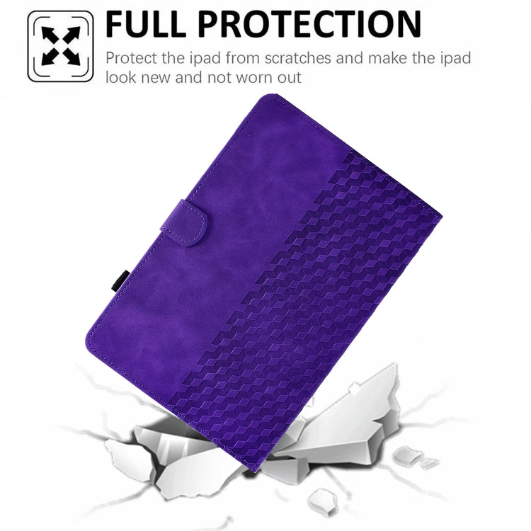 For iPad mini 5 / 4 / 3 / 2 / 1 Rhombus Embossed Leather Smart Tablet Case
