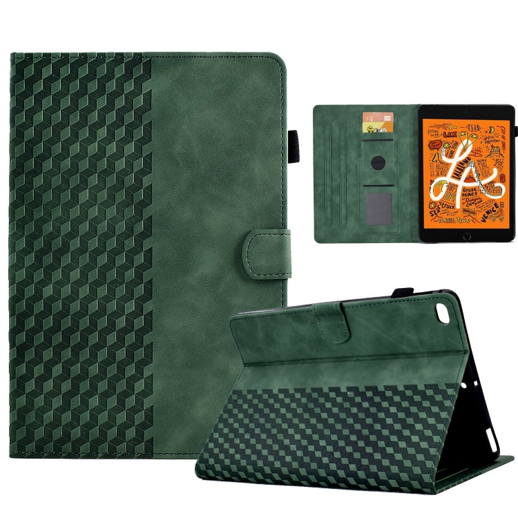 For iPad mini 5 / 4 / 3 / 2 / 1 Rhombus Embossed Leather Smart Tablet Case