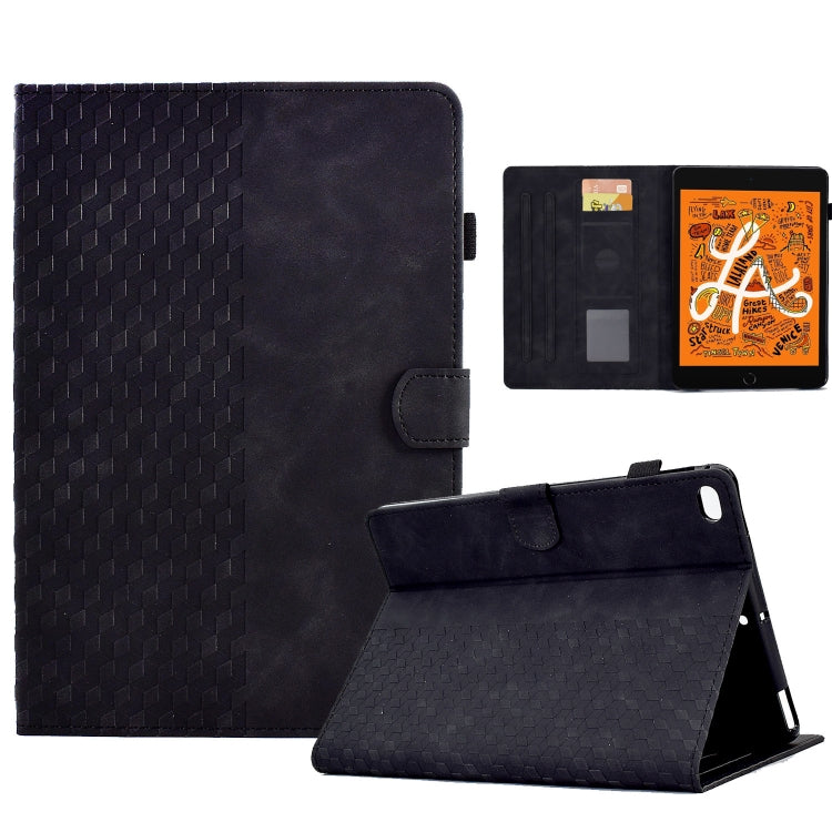 For iPad mini 5 / 4 / 3 / 2 / 1 Rhombus Embossed Leather Smart Tablet Case