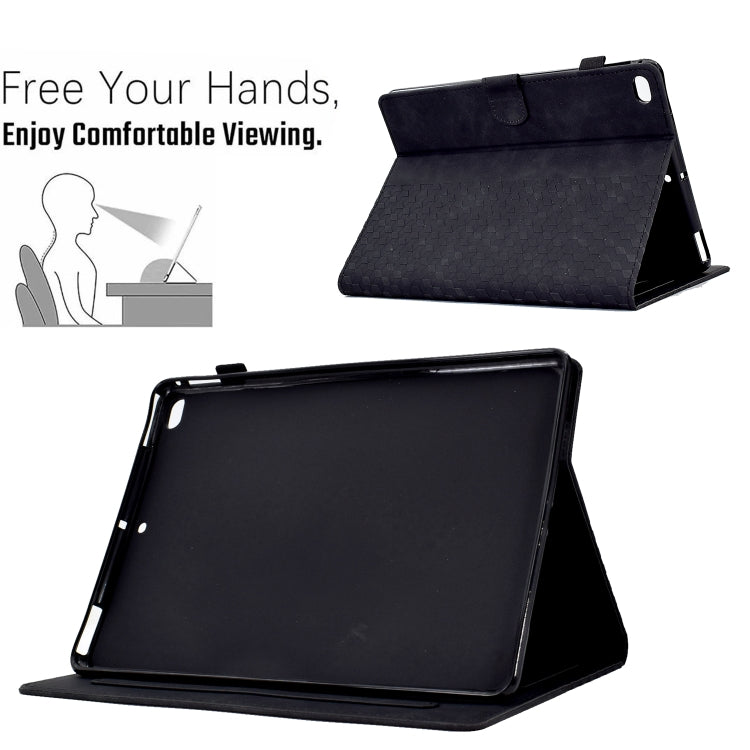 For iPad mini 5 / 4 / 3 / 2 / 1 Rhombus Embossed Leather Smart Tablet Case
