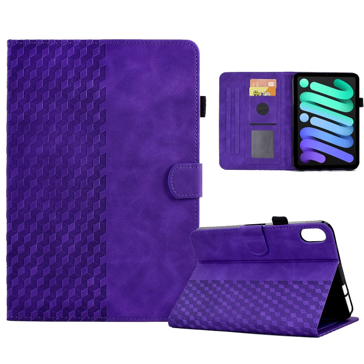 For iPad mini 6 Rhombus Embossed Leather Smart Tablet Case