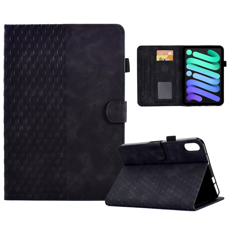 For iPad mini 6 Rhombus Embossed Leather Smart Tablet Case