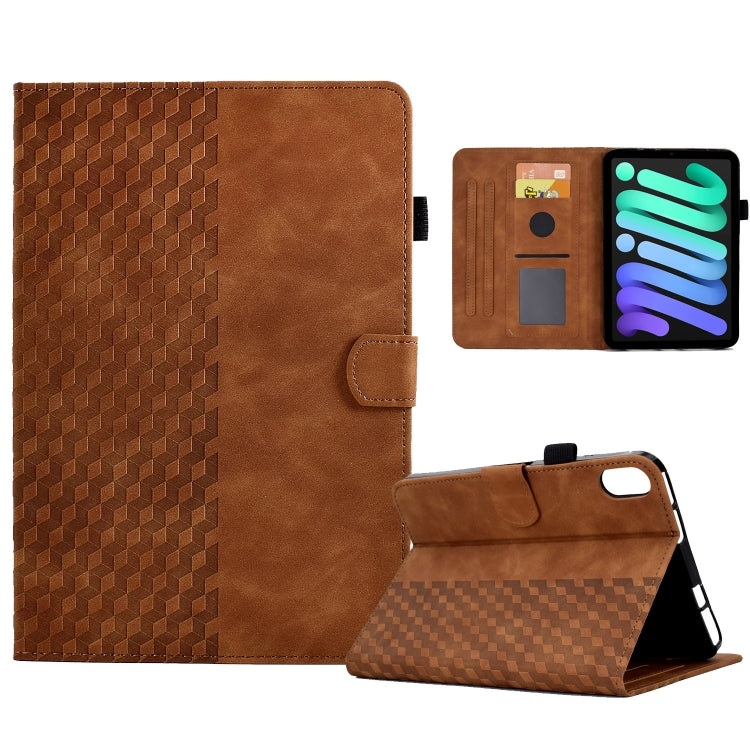 For iPad mini 6 Rhombus Embossed Leather Smart Tablet Case