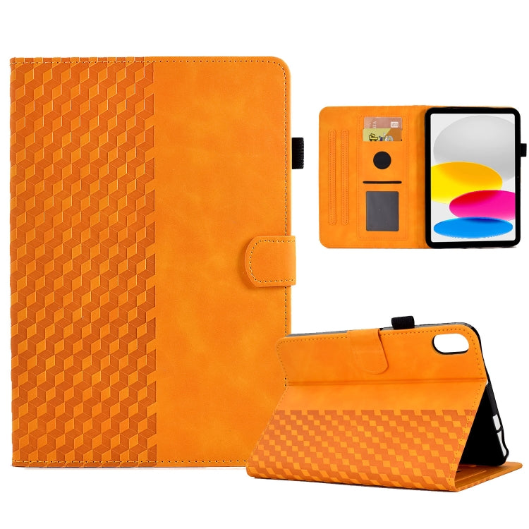 For iPad 10th Gen 10.9 2022 Rhombus Embossed Leather Smart Tablet Case