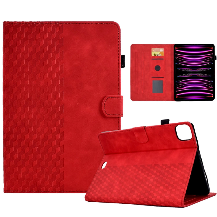 For iPad Pro 11 2018 / 2020 / 2021 Rhombus Embossed Leather Smart Tablet Case