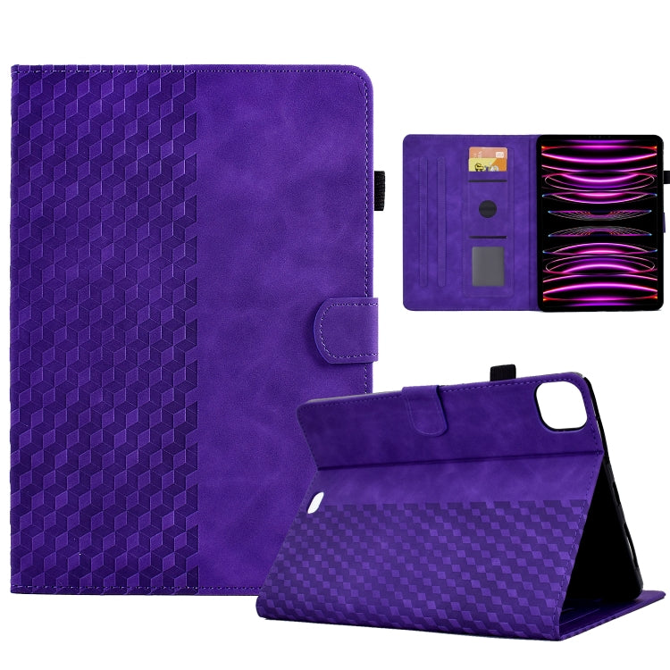 For iPad Pro 11 2018 / 2020 / 2021 Rhombus Embossed Leather Smart Tablet Case