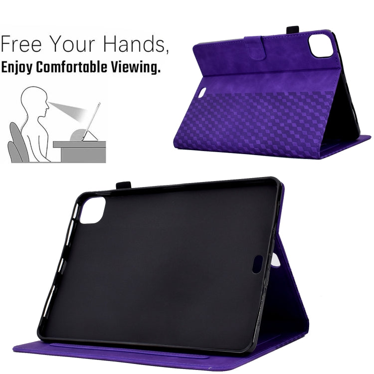 For iPad Pro 11 2018 / 2020 / 2021 Rhombus Embossed Leather Smart Tablet Case