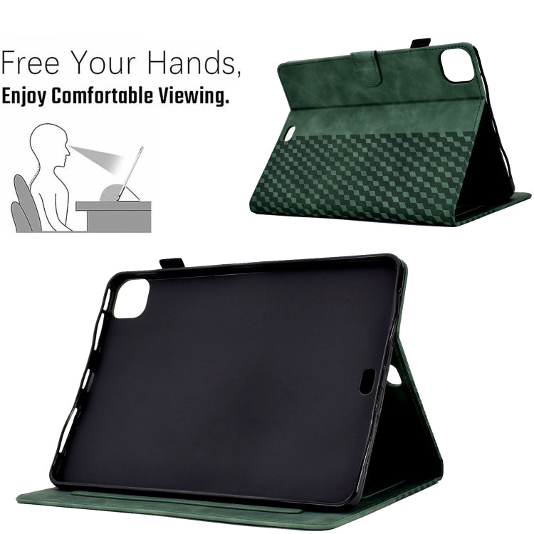 For iPad Pro 11 2018 / 2020 / 2021 Rhombus Embossed Leather Smart Tablet Case