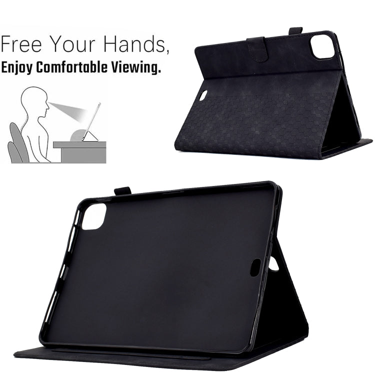 For iPad Pro 11 2018 / 2020 / 2021 Rhombus Embossed Leather Smart Tablet Case
