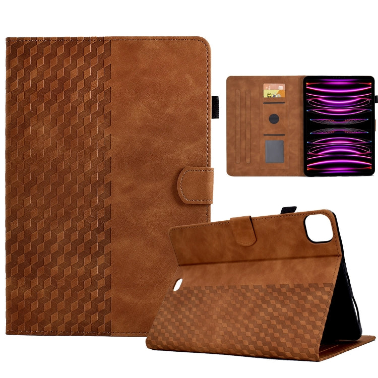 For iPad Pro 11 2018 / 2020 / 2021 Rhombus Embossed Leather Smart Tablet Case