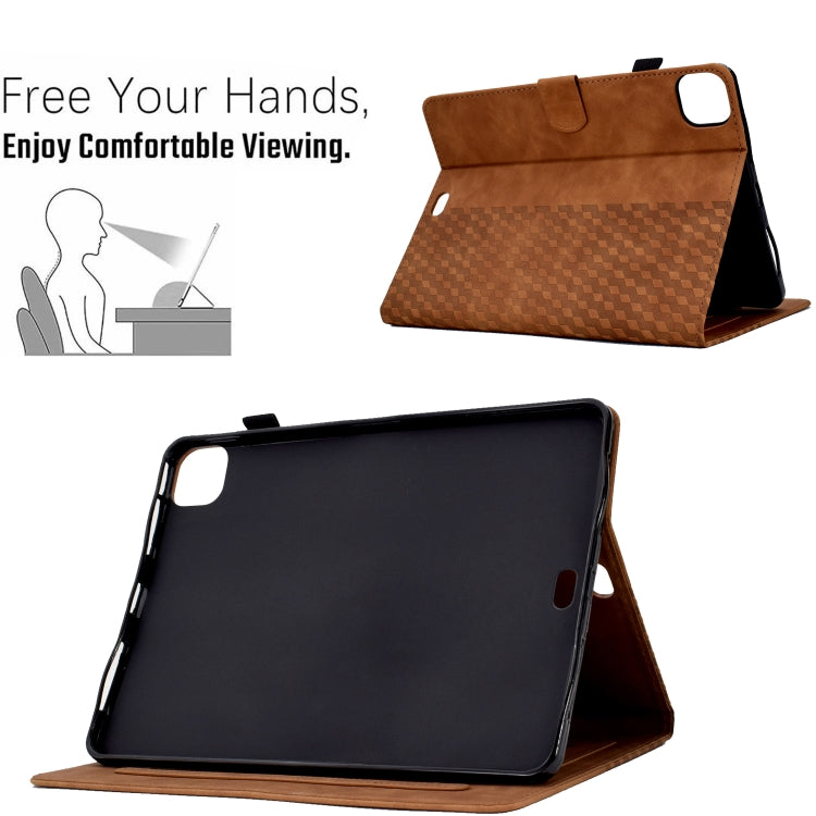 For iPad Pro 11 2018 / 2020 / 2021 Rhombus Embossed Leather Smart Tablet Case