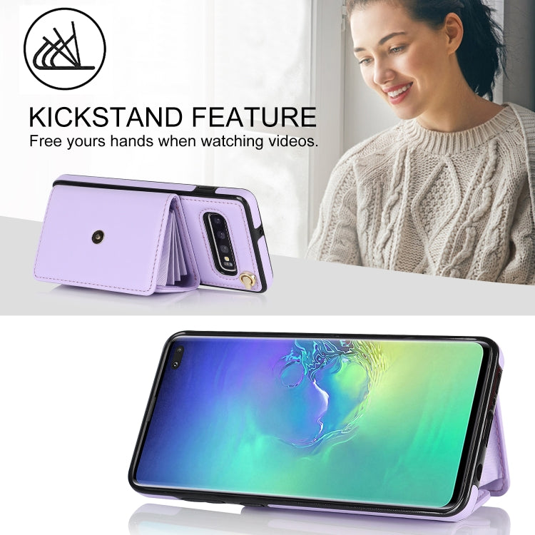 For Samsung Galaxy S10 RFID Card Slot Leather Phone Case with Long Lanyard