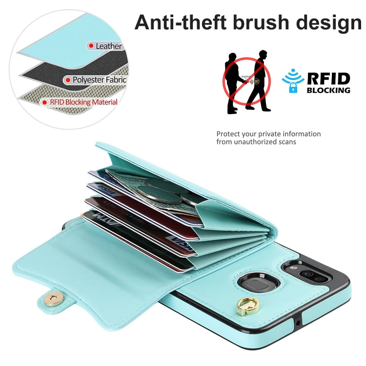 For Samsung Galaxy A20 / A30 RFID Card Slot Leather Phone Case with Long Lanyard