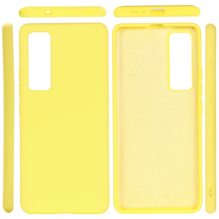 For Huawei Nova 7 Solid Color Liquid Silicone Dropproof Full Coverage Protective Case