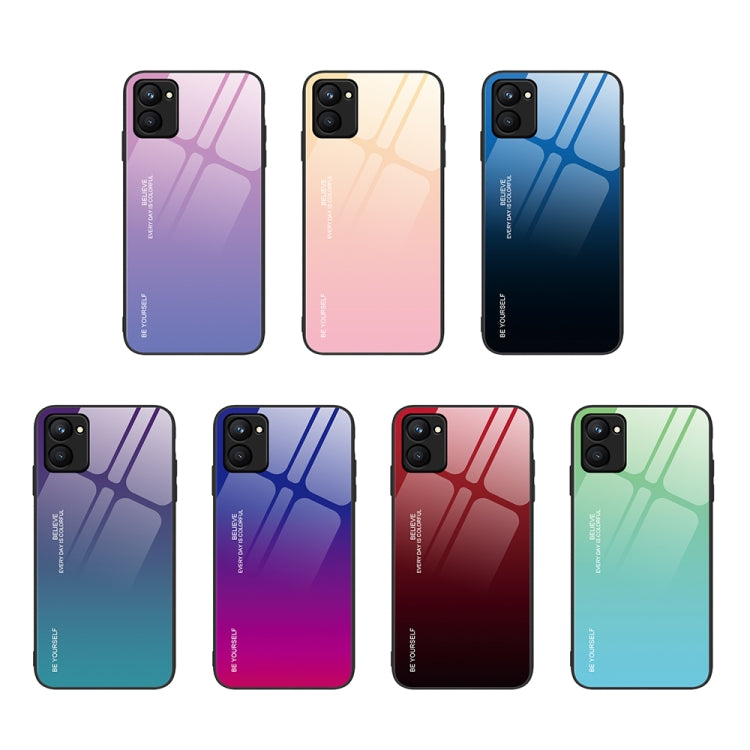 For Realme C33 Gradient Color Glass Phone Case