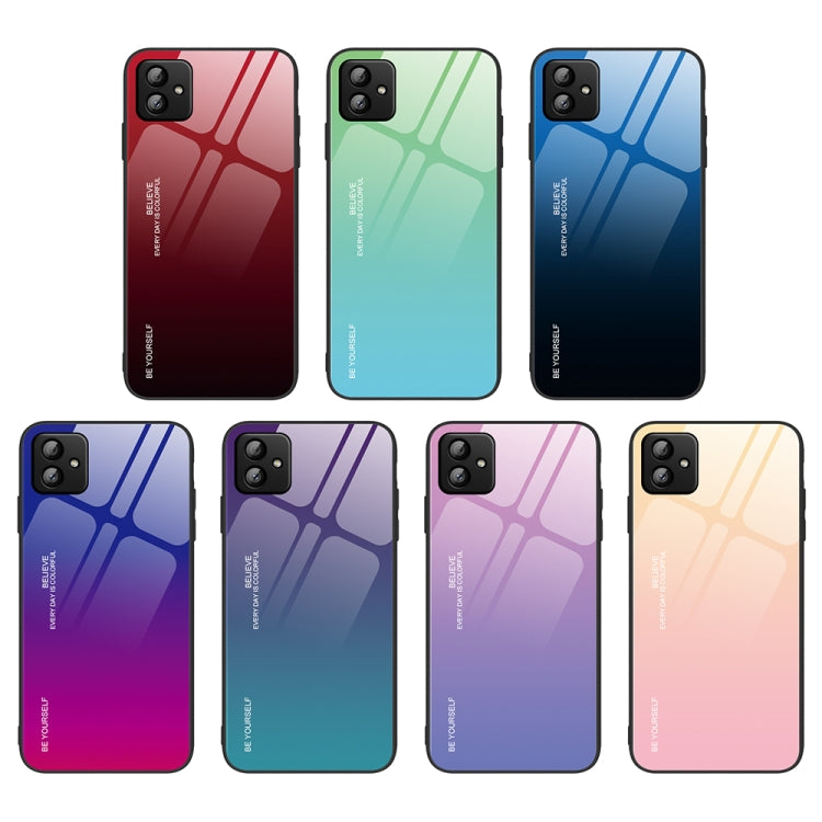 For Samsung Galaxy A04 Gradient Color Glass Phone Case