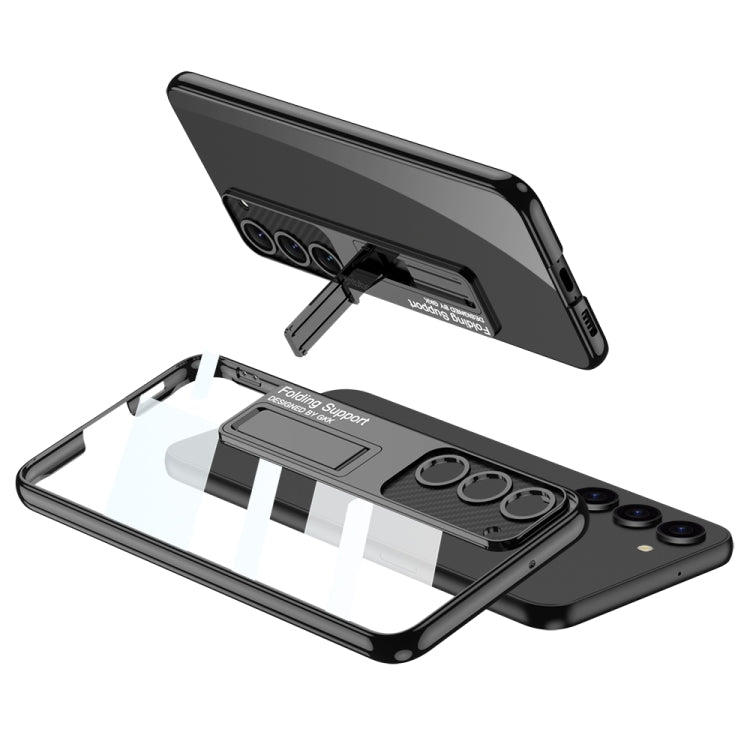 For Samsung Galaxy S23+ 5G GKK Electroplating Full Coverage Protective Phone Case with Holder