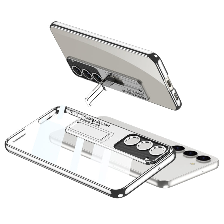 For Samsung Galaxy S23+ 5G GKK Electroplating Full Coverage Protective Phone Case with Holder