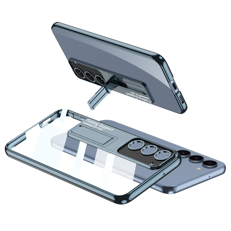 For Samsung Galaxy S23+ 5G GKK Electroplating Full Coverage Protective Phone Case with Holder
