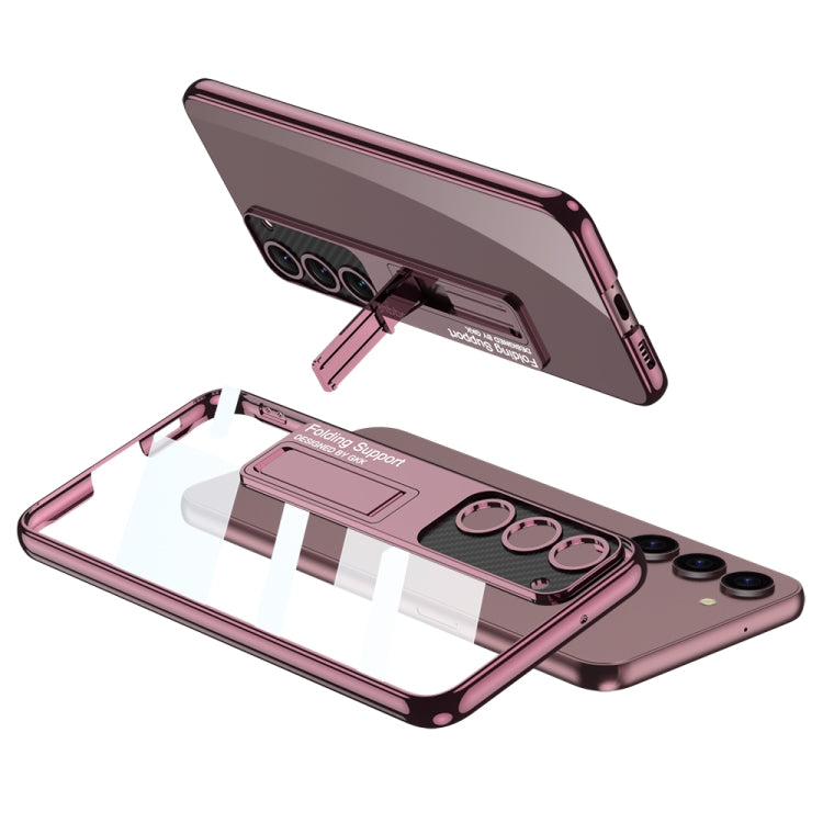 For Samsung Galaxy S23+ 5G GKK Electroplating Full Coverage Protective Phone Case with Holder