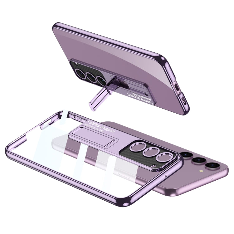 For Samsung Galaxy S23+ 5G GKK Electroplating Full Coverage Protective Phone Case with Holder