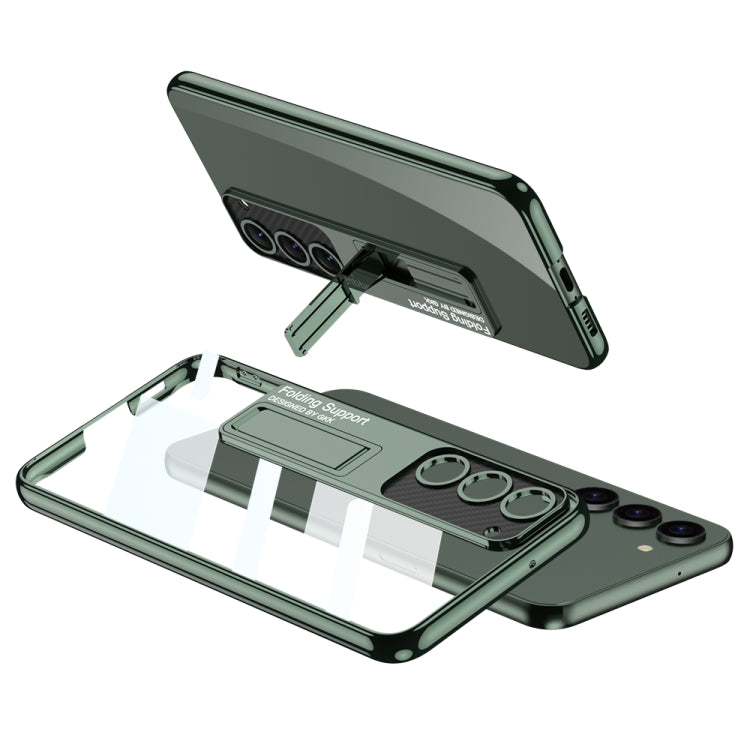 For Samsung Galaxy S23+ 5G GKK Electroplating Full Coverage Protective Phone Case with Holder