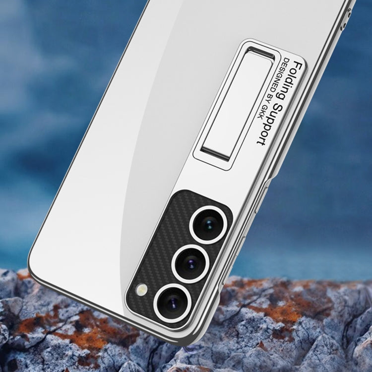 For Samsung Galaxy S23+ 5G GKK Electroplating Full Coverage Protective Phone Case with Holder