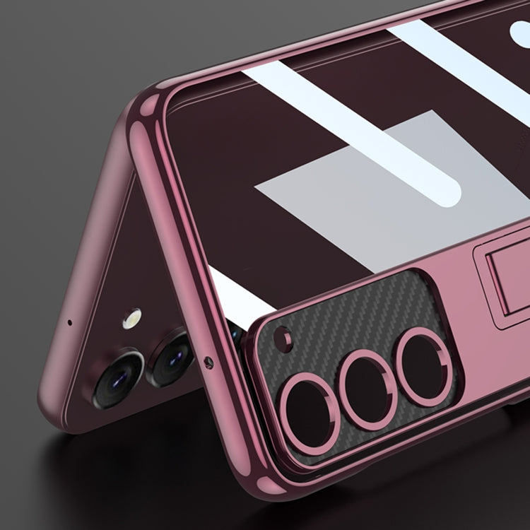 For Samsung Galaxy S23+ 5G GKK Electroplating Full Coverage Protective Phone Case with Holder