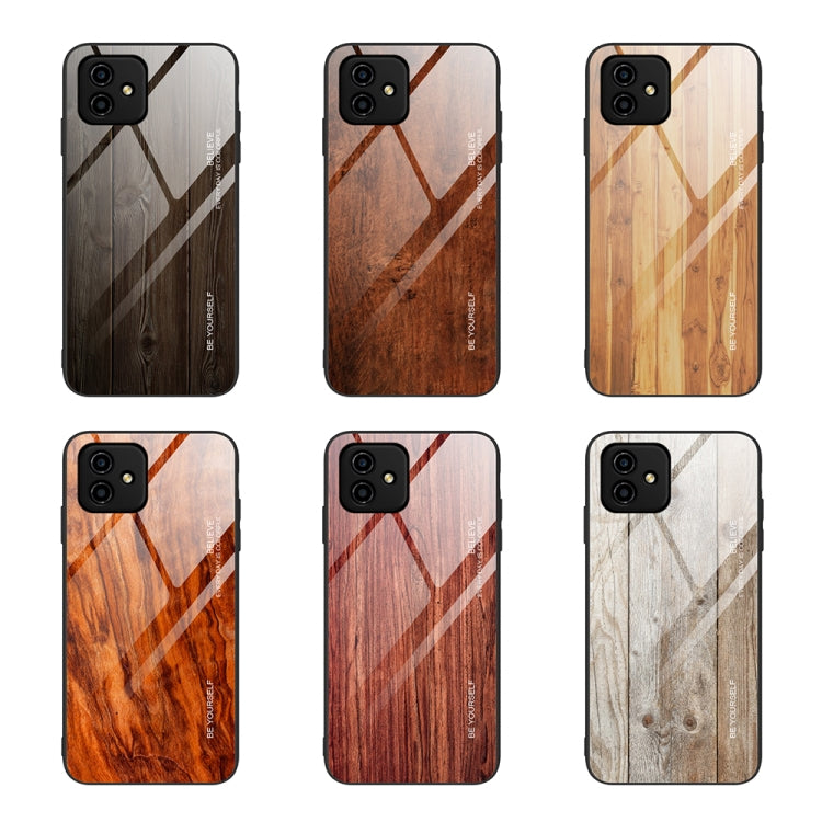 For Honor Play6C Wood Grain Glass Phone Case